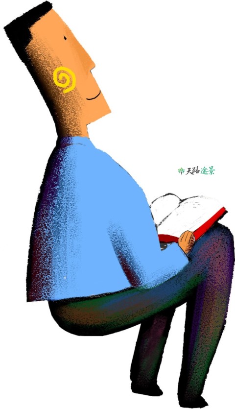 读经者 a man is reading and meditating Bible